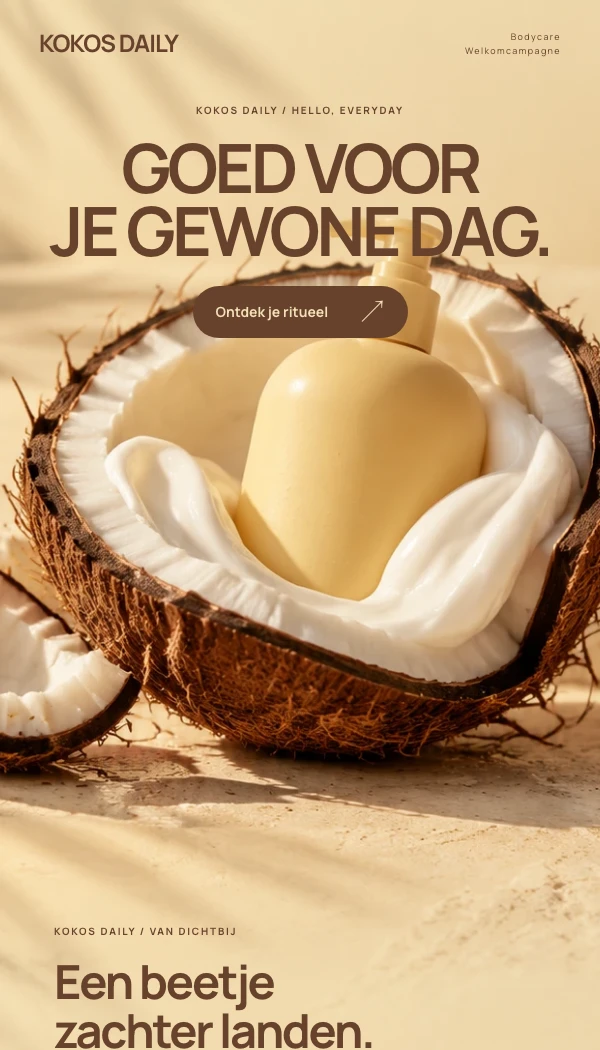 E-maildesignconcept KOKOS DAILY: Welkomcampagne