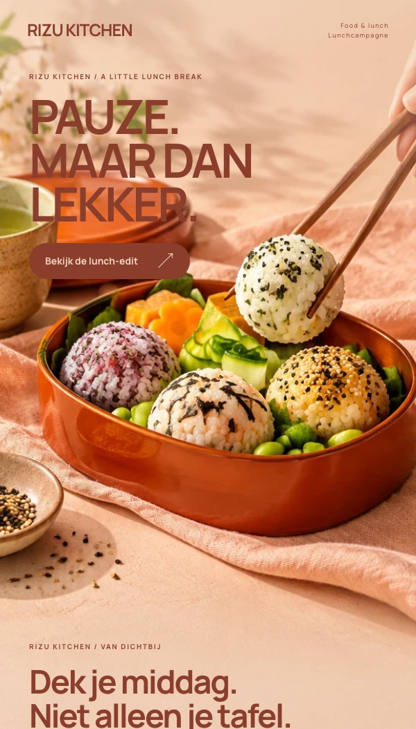 E-maildesignconcept RIZU KITCHEN: Lunchcampagne